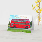 BRITISH RED BUS KARTE (Gelbe Blume)