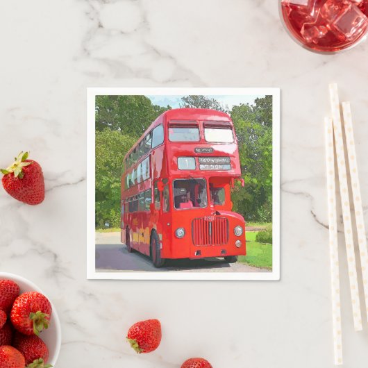 BRITISH RED BUS SERVIETTE (Beispiel)