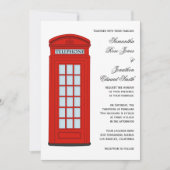British Red Telefone Box Hochzeit Einladung (Vorderseite)