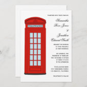 British Red Telefone Box Hochzeit Einladung (Vorne/Hinten)