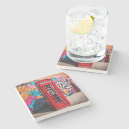 British Red Telefone Box Steinuntersetzer