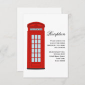 British Red Telefone Box Wedding Reception Card Begleitkarte (Vorne/Hinten)