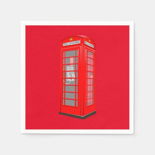 British Red Theme London Phone Booth Paper Napkins Serviette (Vorderseite)