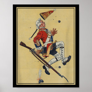 British Redcoat Soldier Dodges Bullets - Amerikane Poster