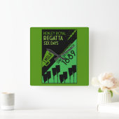 British River Thames Regatta Quadratische Wanduhr (Zuhause)