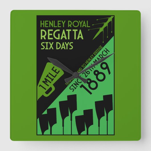 British River Thames Regatta Quadratische Wanduhr (Vorderseite)