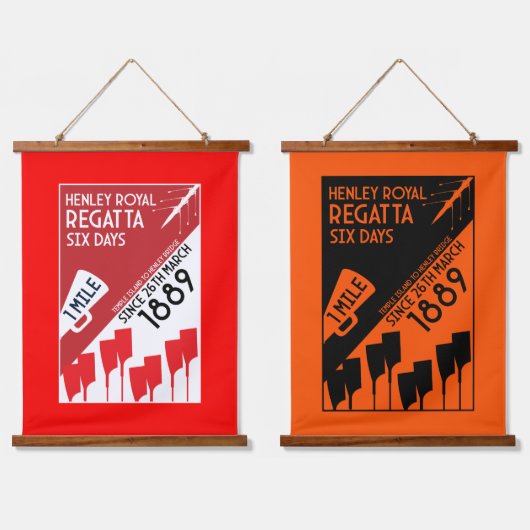 British River Thames Regatta Wandteppich Mit Holzrahmen (Doppelt)