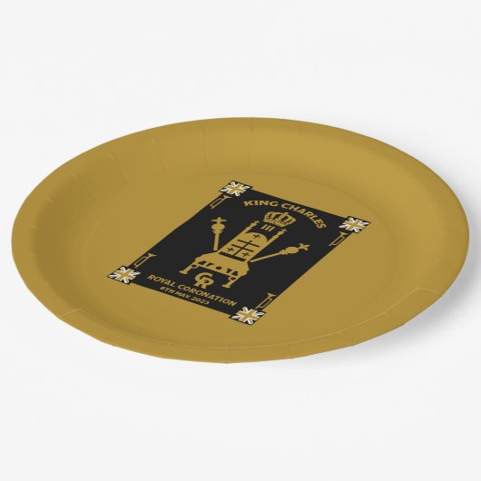 British Royal Coronation King Charles III Pappteller (Schrägansicht)