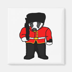British Royal Guard UK Badger Beefeater Cartoon Magnet
