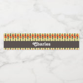 British Royal Guards Pattern on yellow Wasserflaschenetikett (Einzelnes Label)