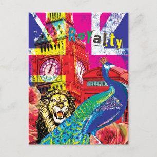 British Royalty Pop Art Postkarte