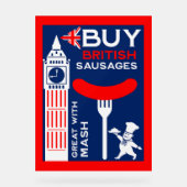 British Sausages Food Nostalgie Acrylschild (Vorderseite)