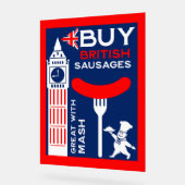 British Sausages Food Nostalgie Acrylschild (Winkel)