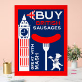 British Sausages Food Nostalgie Acrylschild (Hochzeit)