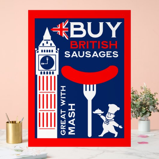 British Sausages Food Nostalgie Acrylschild (Hochzeit)