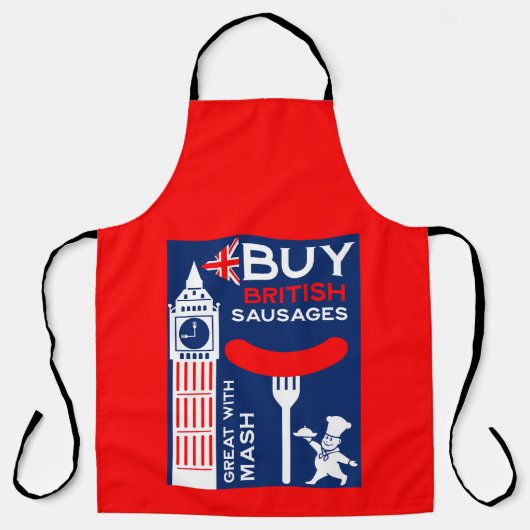 British Sausages Food Nostalgie Schürze (Vorderseite)
