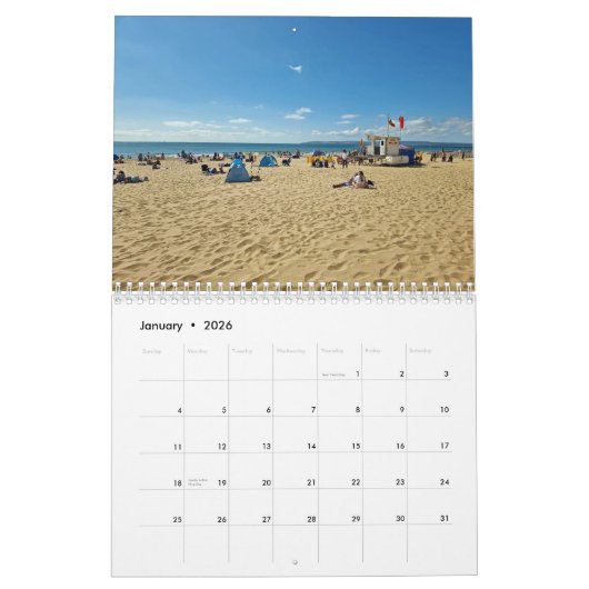 British seaside 2026 calendar kalender (Jan 2026)