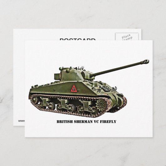 British Sherman VC Firefly Tank Postkarte (Vorne/Hinten)