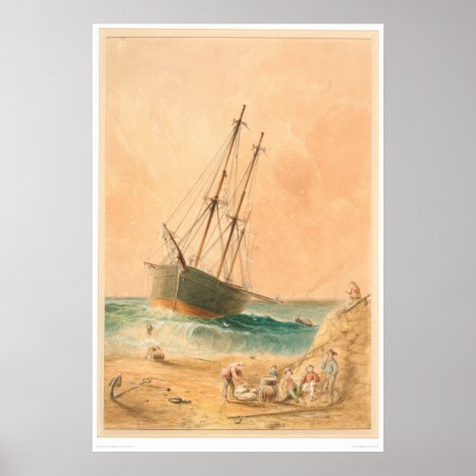 British ship "Viscata" Beached (0533A) Poster (Vorne)