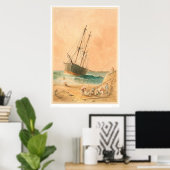 British ship "Viscata" Beached (0533A) Poster (Heimbüro)