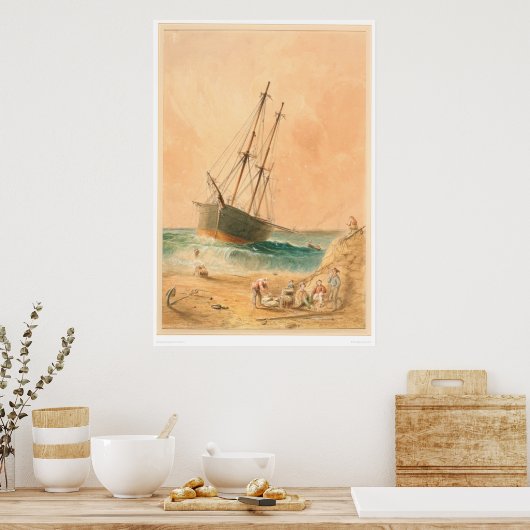 British ship "Viscata" Beached (0533A) Poster (Küche)