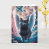 British Shorthair Angel Karte (Gelbe Blume)
