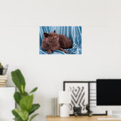 British Shorthair, blau Poster (Heimbüro)