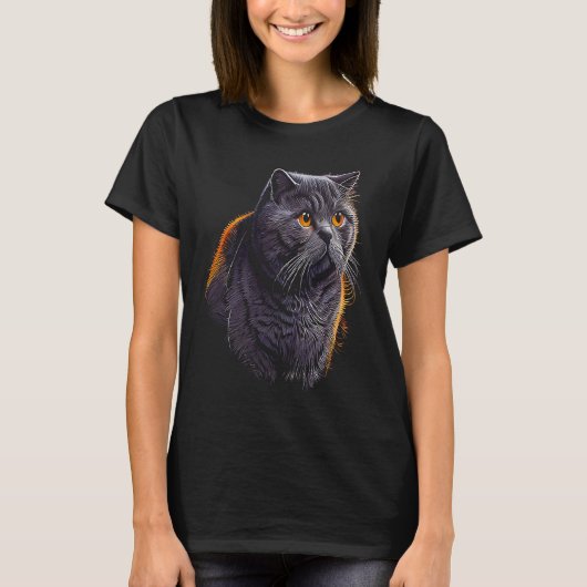 British Shorthair Cat 8 T-Shirt (Vorderseite)