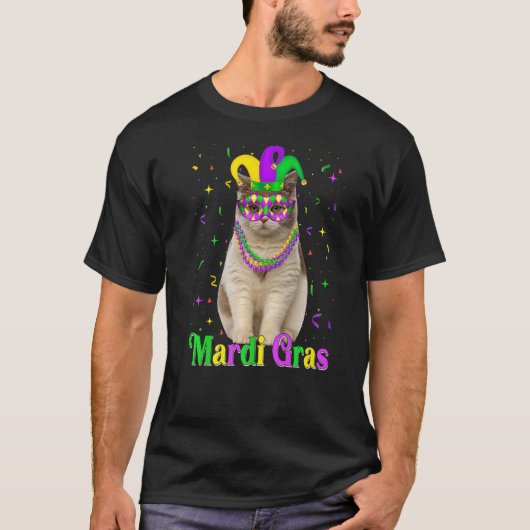 British Shorthair Cat Animals Mardi Gras Carnivals T-Shirt (Vorderseite)