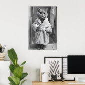 British Shorthair Cat Bathrobe Print, Funny Poster (Heimbüro)