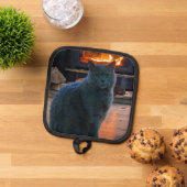 British Shorthair Cat Daddy Kitty Fireplace Topflappen (Oben Unten)