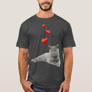 British Shorthair Cat Heart Niedlich britisch T-Shirt