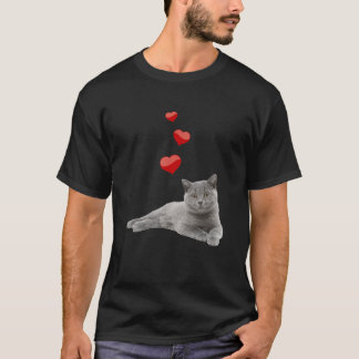 British Shorthair Cat Heart Niedlich britisch T-Shirt