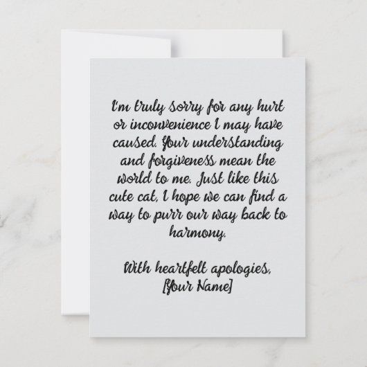 British Shorthair Cat Kitty - Back Apology Card (Rückseite)