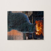 British Shorthair Cat Kitty Fireplace Puzzle (Horizontal)