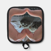 British Shorthair Cat Kitty im Herzen Topflappen (Vorderseite)