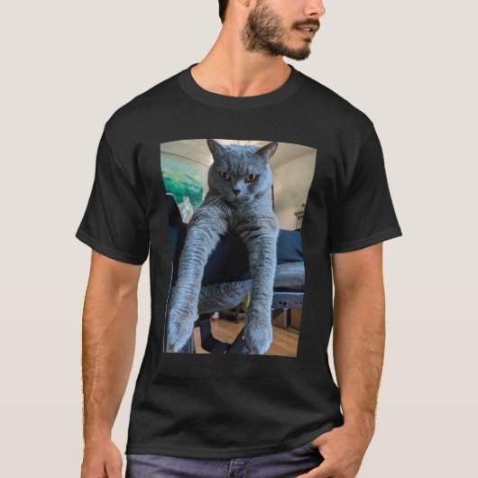 British Shorthair Cat Kitty Lay Hanging T-Shirt (Vorderseite)