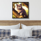 British Shorthair Cat Leinwanddruck (Insitu (Schlafzimmer))