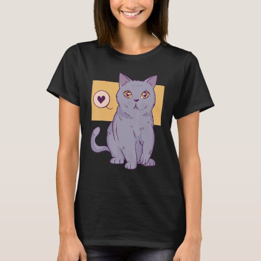 British Shorthair Cat Owner Animal Cute T-Shirt (Vorderseite)