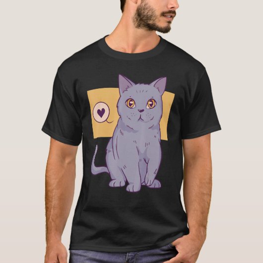 British Shorthair Cat Owner Animal  Cute T-Shirt (Vorderseite)