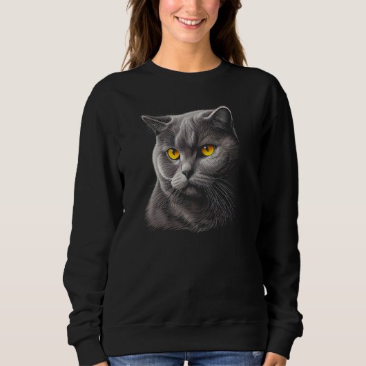British Shorthair Cat Owner Owners Blue Cats Grap Sweatshirt (Vorderseite)