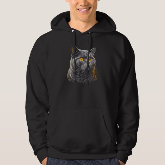 British Shorthair Cat Owner Owners Cats Blue Graph Hoodie (Vorderseite)