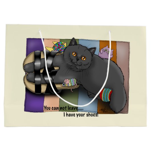 British Shorthair Cat Sandals Funny Niedlich Große Geschenktüte (Rückseite)
