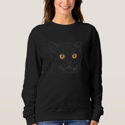 British Shorthair Cat with Copper Eyes Sweatshirt (Vorderseite)