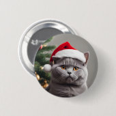British Shorthair Christmas Button (Vorne & Hinten)