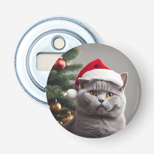 British Shorthair Christmas Flaschenöffner (Vorderseite)