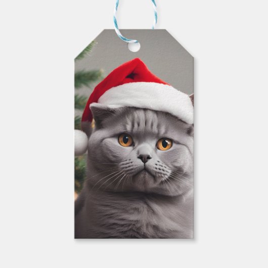 British Shorthair Christmas Geschenkanhänger (Vorderseite)