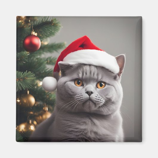 British Shorthair Christmas Magnet (Vorne)