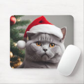 British Shorthair Christmas Mousepad (Mit Mouse)