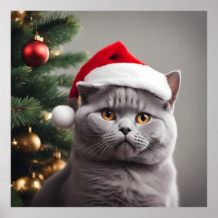 British Shorthair Christmas Poster